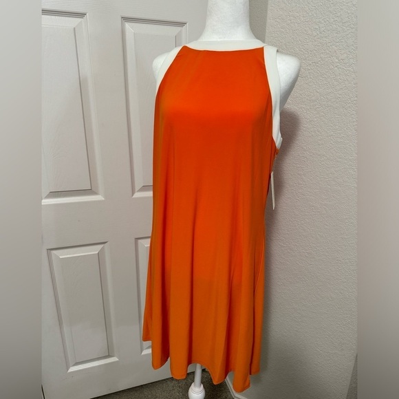 Tash & Sophie Dresses & Skirts - Tash & Sophie Contrast Trim Jersey Dress Orange White